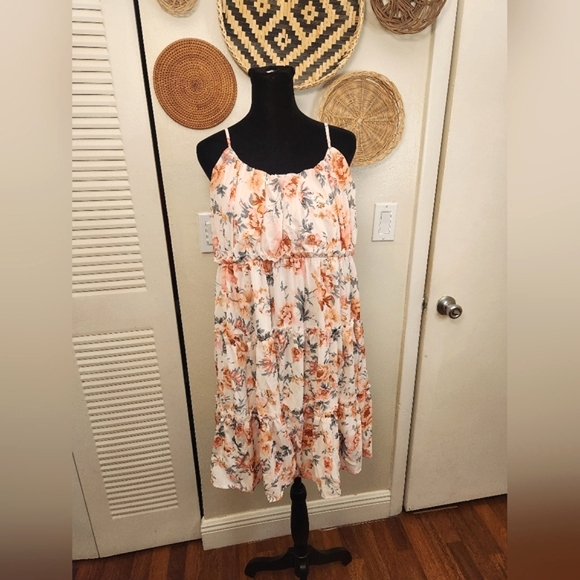 LAST ONE! Floral Tiered Babydoll Mini Dress With Ruffles - Picture 7 of 10